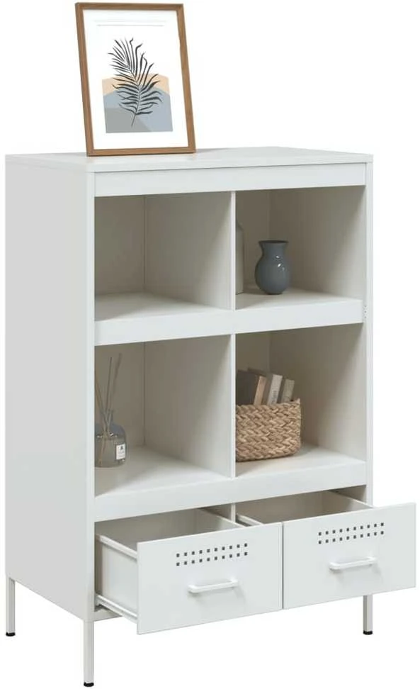 Komoda, baltos spalvos, 68x39x101,5cm, plienas