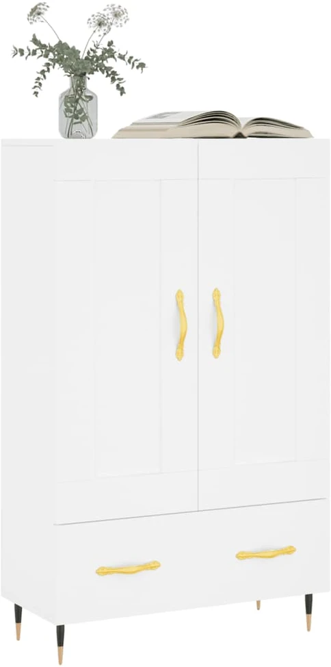 Komoda, baltos spalvos, 69,5x31x115cm, apdirbta mediena