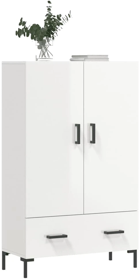 Komoda, baltos spalvos, 69,5x31x115cm, apdirbta mediena, blizgi