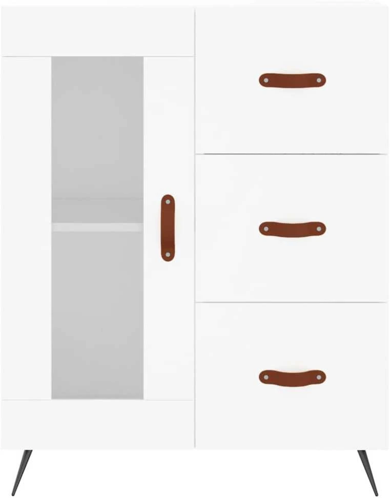 Komoda, baltos spalvos, 69,5x34x180cm, apdirbta mediena