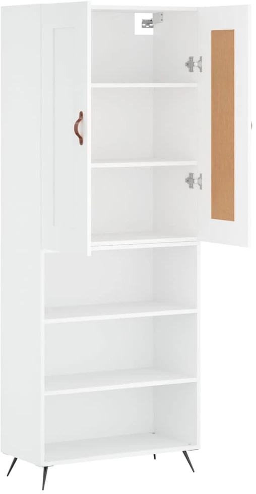 Komoda, baltos spalvos, 69,5x34x180cm, apdirbta mediena