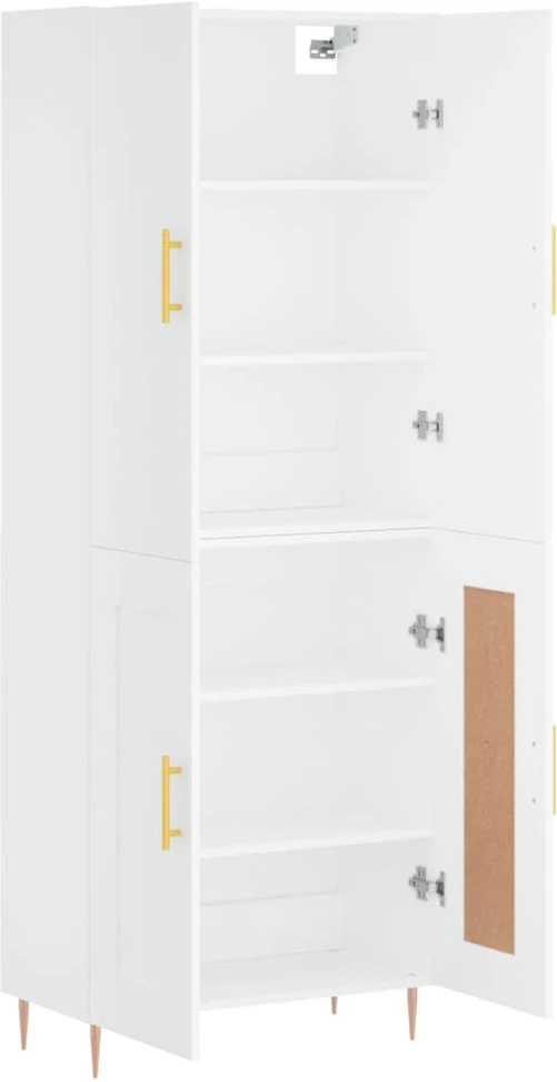 Komoda, baltos spalvos, 69,5x34x180cm, apdirbta mediena