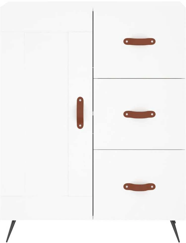 Komoda, baltos spalvos, 69,5x34x180cm, apdirbta mediena