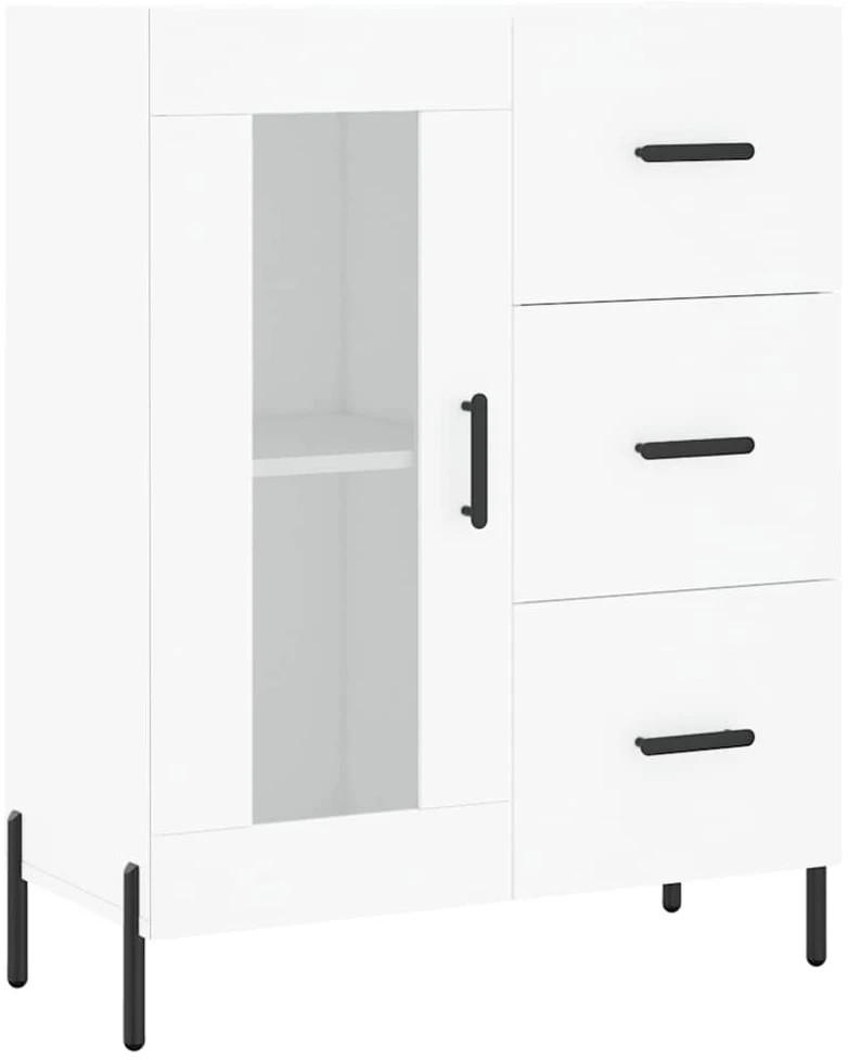 Komoda, baltos spalvos, 69,5x34x180cm, apdirbta mediena