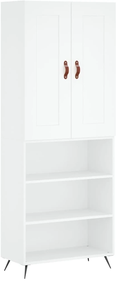 Komoda, baltos spalvos, 69,5x34x180cm, apdirbta mediena