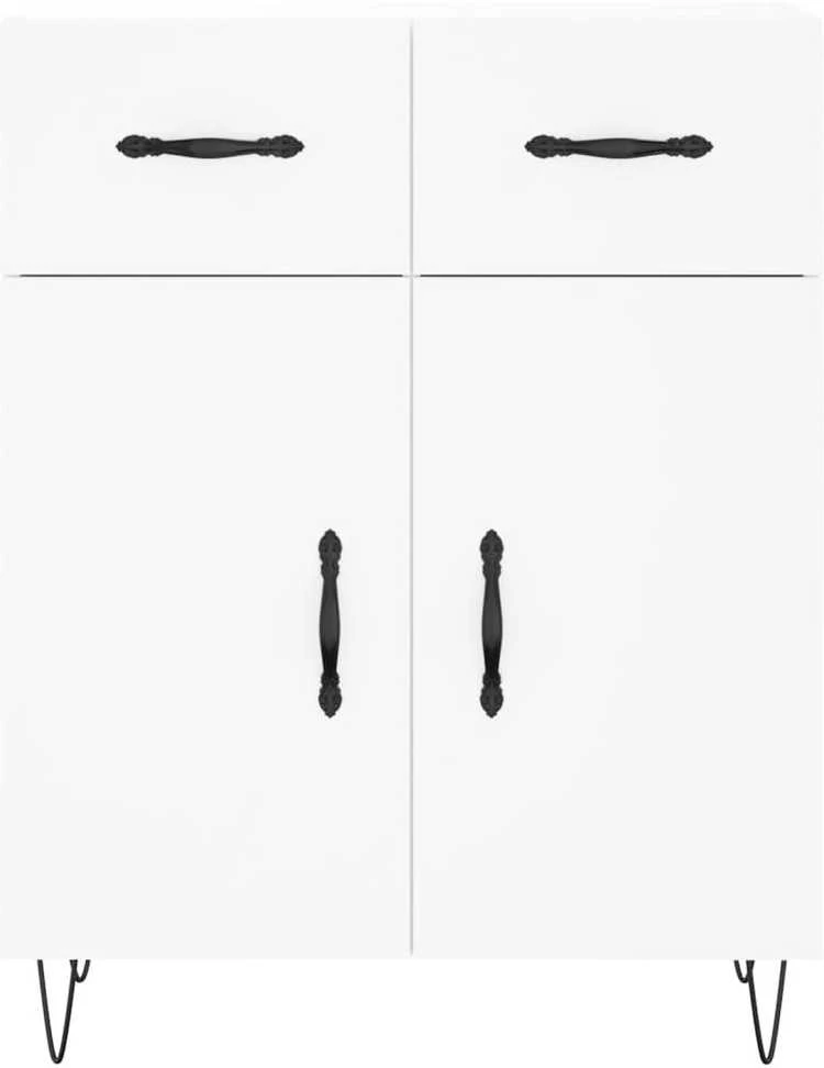 Komoda, baltos spalvos, 69,5x34x180cm, apdirbta mediena