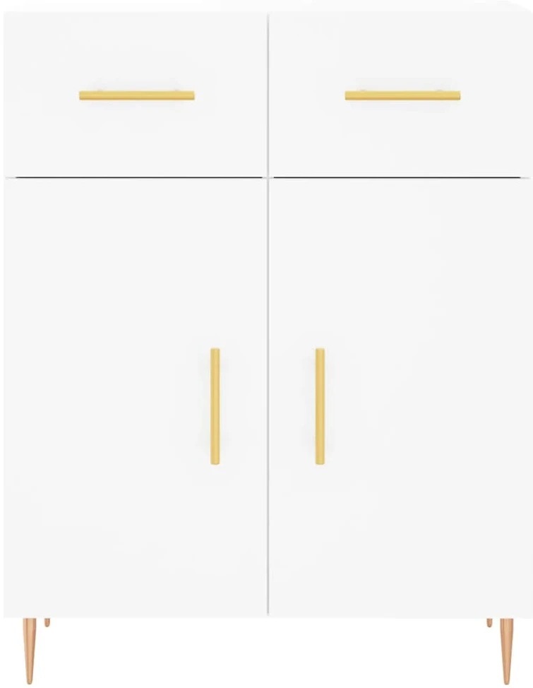 Komoda, baltos spalvos, 69,5x34x180cm, apdirbta mediena