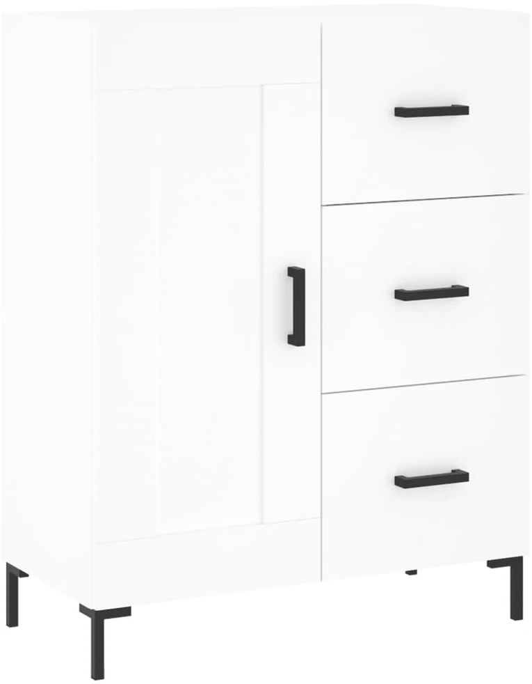 Komoda, baltos spalvos, 69,5x34x180cm, apdirbta mediena