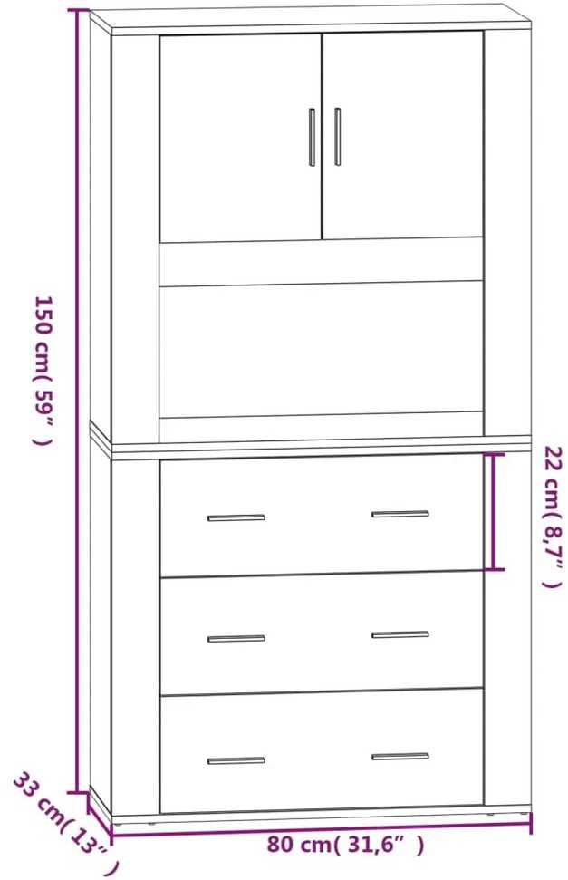 Komoda, baltos spalvos, apdirbta mediena
