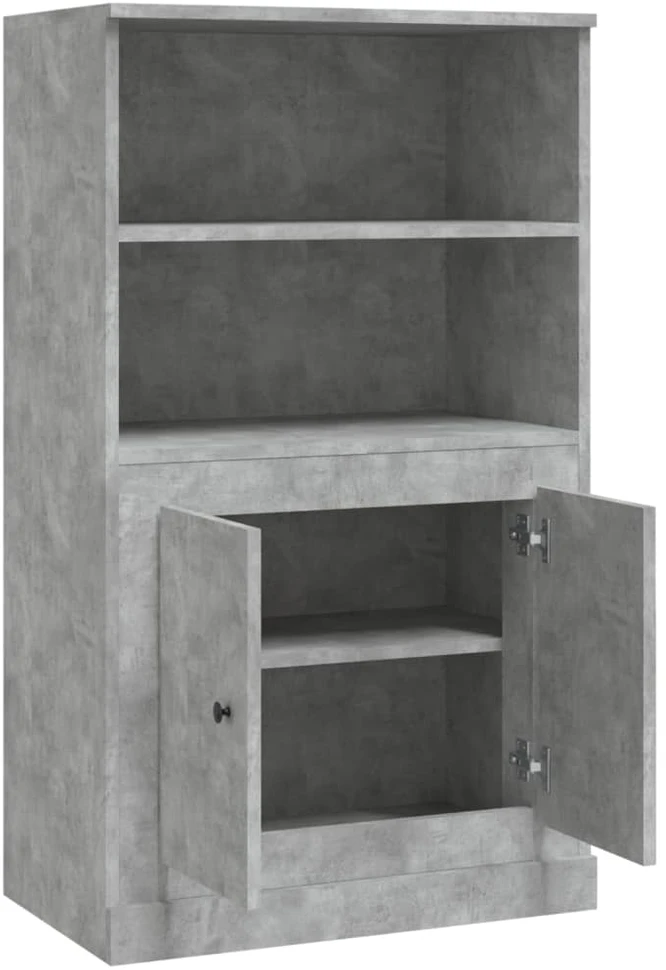 Komoda, betono pilka, 60x35,5x103,5cm, apdirbta mediena