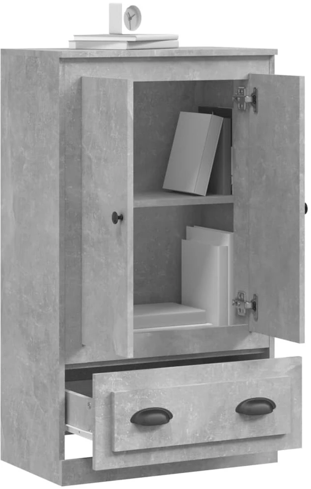 Komoda, betono pilka, 60x35,5x103,5cm, apdirbta mediena