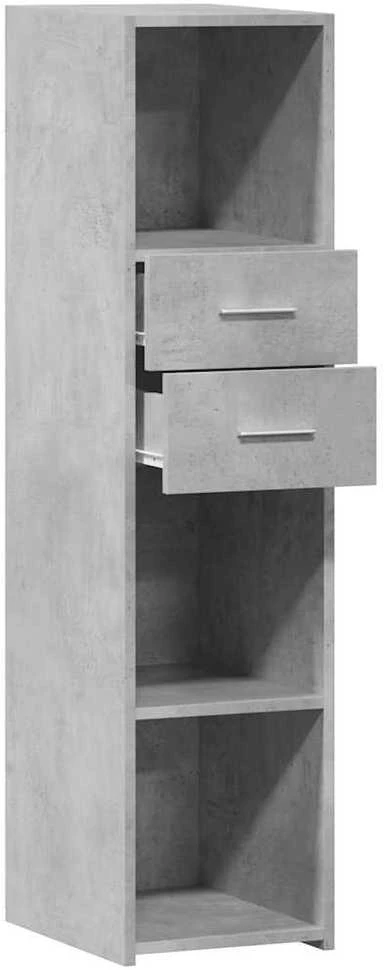 Komoda, betono pilkos spalvos, 30x42,5x124cm, apdirbta mediena
