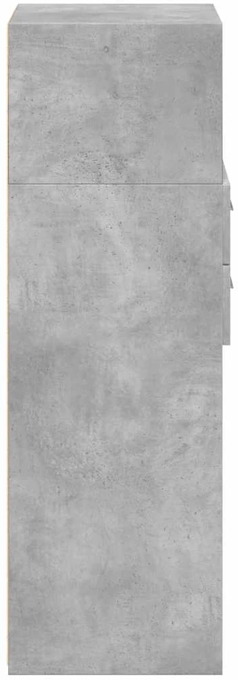 Komoda, betono pilkos spalvos, 30x42,5x124cm, apdirbta mediena