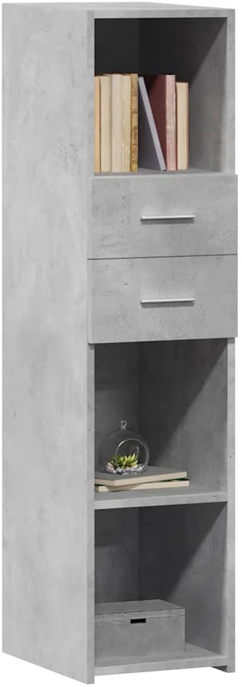 Komoda, betono pilkos spalvos, 30x42,5x124cm, apdirbta mediena