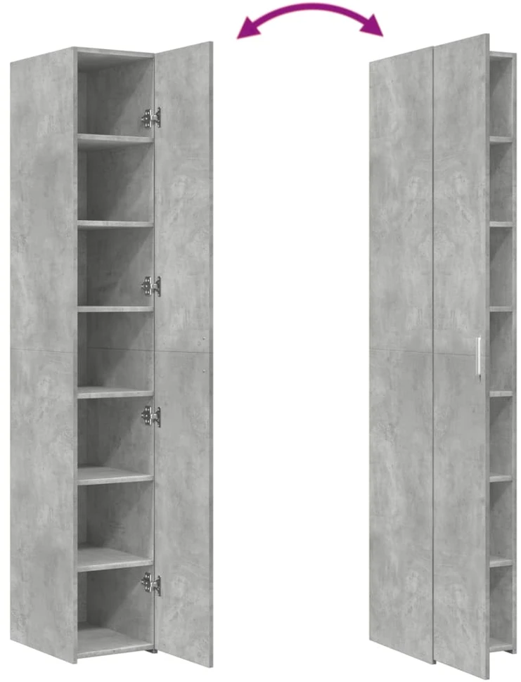 Komoda, betono pilkos spalvos, 30x42,5x185cm, apdirbta mediena