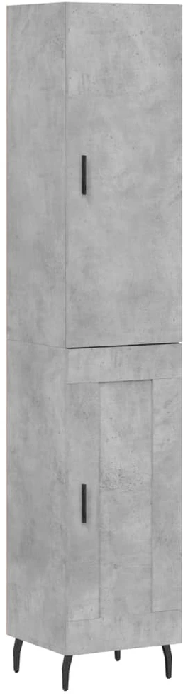 Komoda, betono pilkos spalvos, 34,5x34x180cm, apdirbta mediena