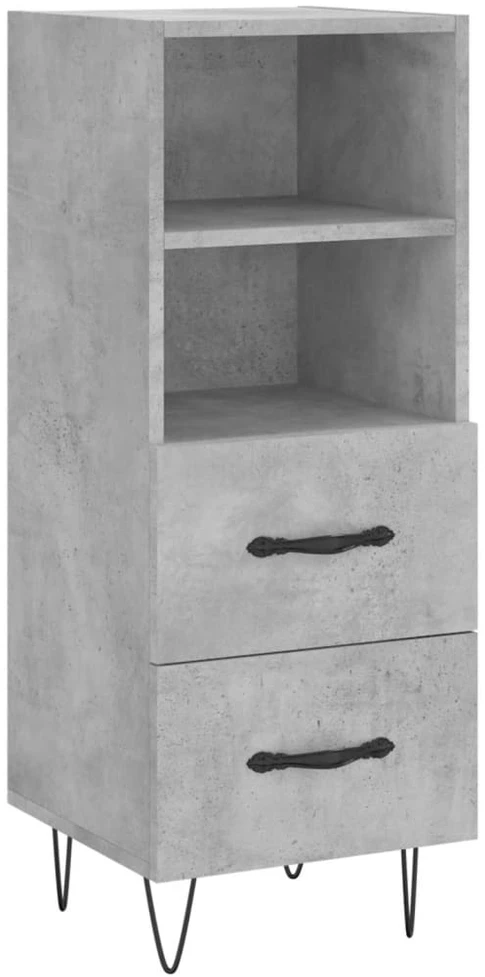 Komoda, betono pilkos spalvos, 34,5x34x180cm, apdirbta mediena