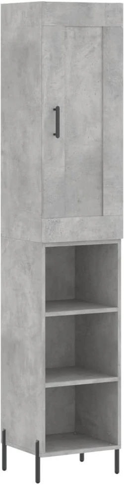 Komoda, betono pilkos spalvos, 34,5x34x180cm, apdirbta mediena