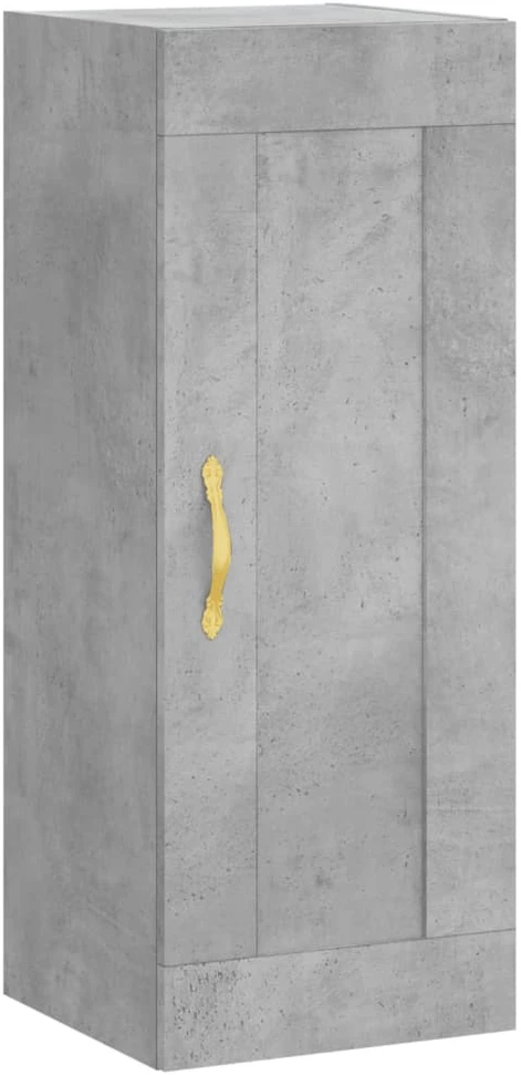 Komoda, betono pilkos spalvos, 34,5x34x180cm, apdirbta mediena