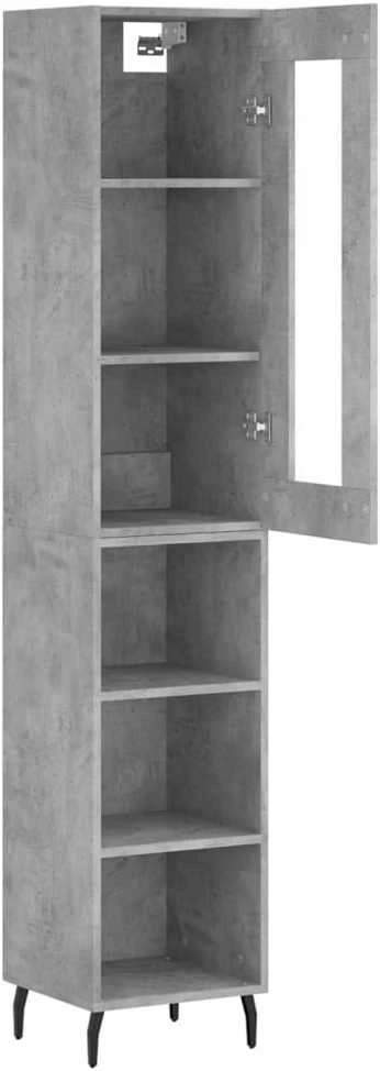 Komoda, betono pilkos spalvos, 34,5x34x180cm, apdirbta mediena