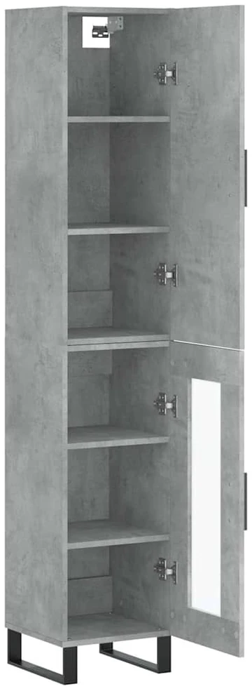 Komoda, betono pilkos spalvos, 34,5x34x180cm, apdirbta mediena