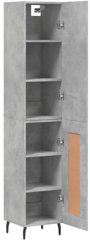 Komoda, betono pilkos spalvos, 34,5x34x180cm, apdirbta mediena