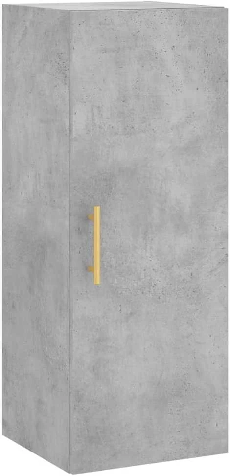 Komoda, betono pilkos spalvos, 34,5x34x180cm, apdirbta mediena