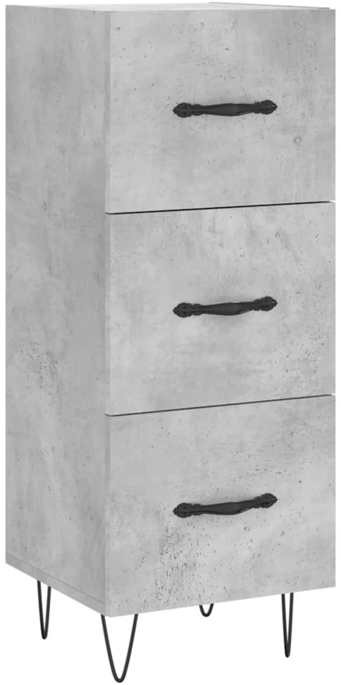 Komoda, betono pilkos spalvos, 34,5x34x180cm, apdirbta mediena