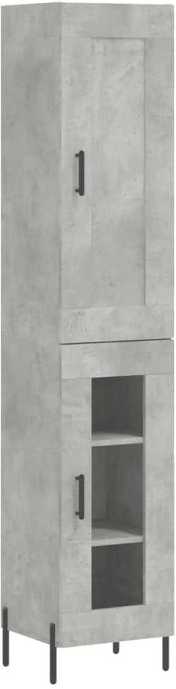 Komoda, betono pilkos spalvos, 34,5x34x180cm, apdirbta mediena