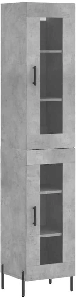 Komoda, betono pilkos spalvos, 34,5x34x180cm, apdirbta mediena