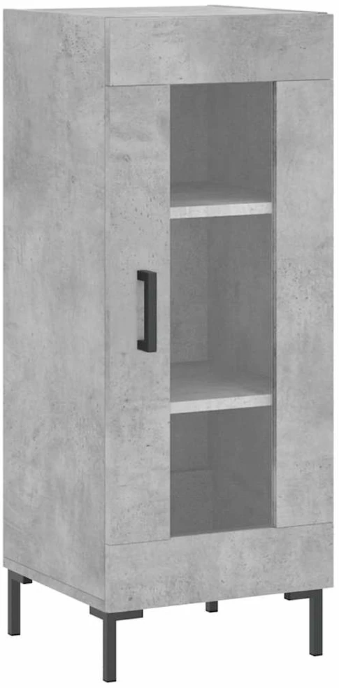 Komoda, betono pilkos spalvos, 34,5x34x180cm, apdirbta mediena