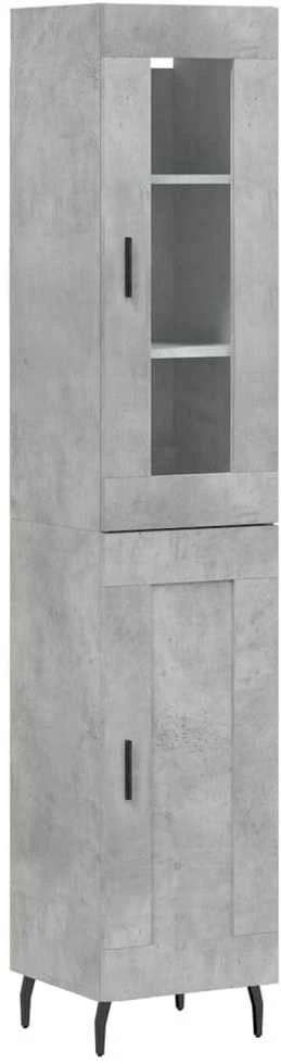 Komoda, betono pilkos spalvos, 34,5x34x180cm, apdirbta mediena