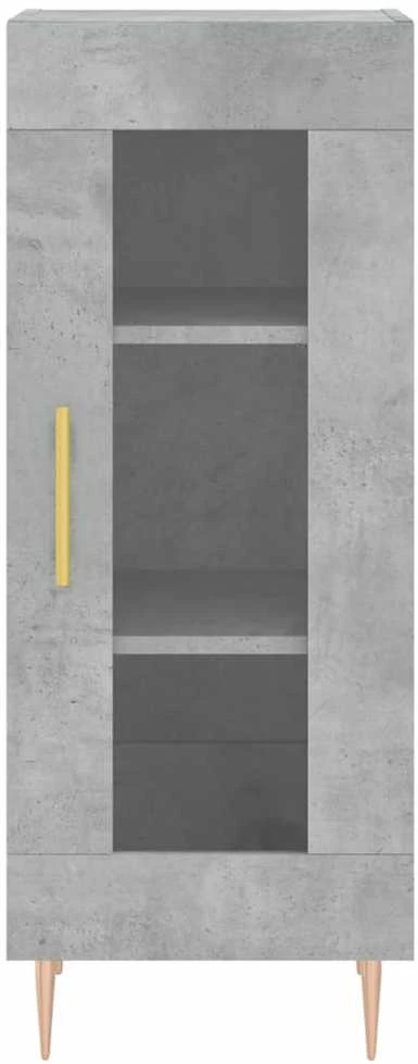 Komoda, betono pilkos spalvos, 34,5x34x180cm, apdirbta mediena