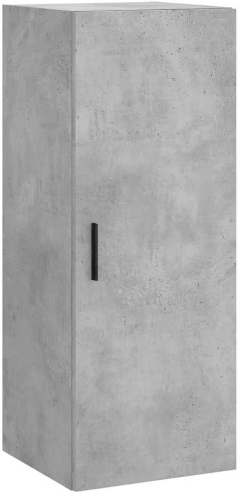 Komoda, betono pilkos spalvos, 34,5x34x180cm, apdirbta mediena