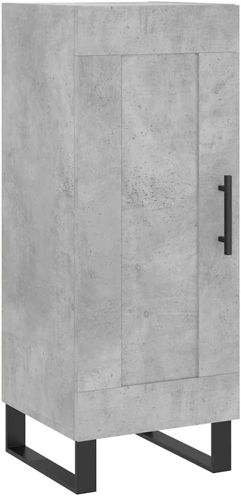 Komoda, betono pilkos spalvos, 34,5x34x180cm, apdirbta mediena