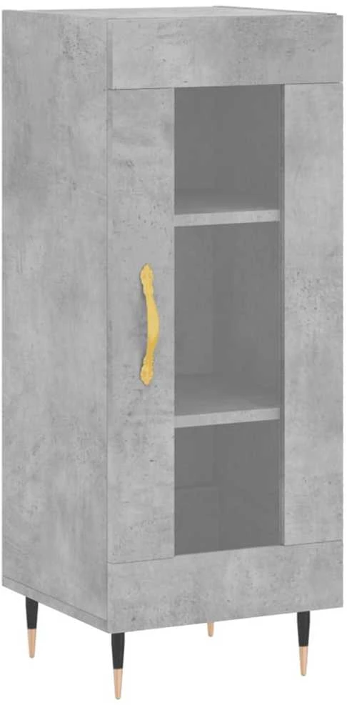 Komoda, betono pilkos spalvos, 34,5x34x180cm, apdirbta mediena