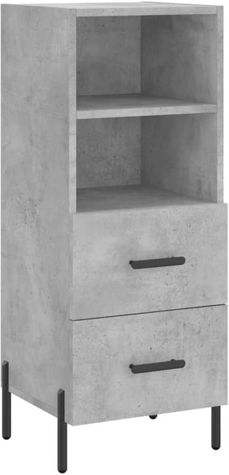 Komoda, betono pilkos spalvos, 34,5x34x180cm, apdirbta mediena