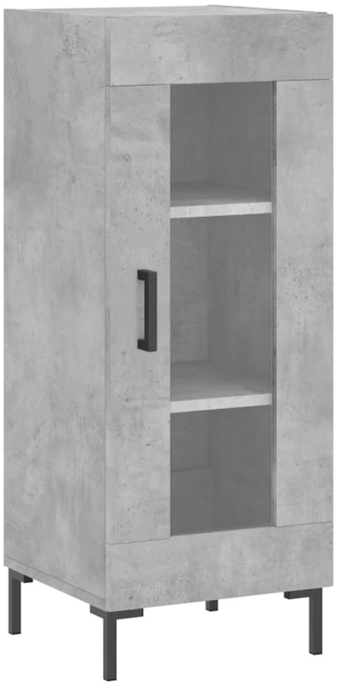 Komoda, betono pilkos spalvos, 34,5x34x180cm, apdirbta mediena