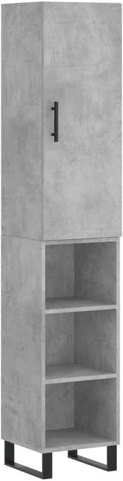 Komoda, betono pilkos spalvos, 34,5x34x180cm, apdirbta mediena
