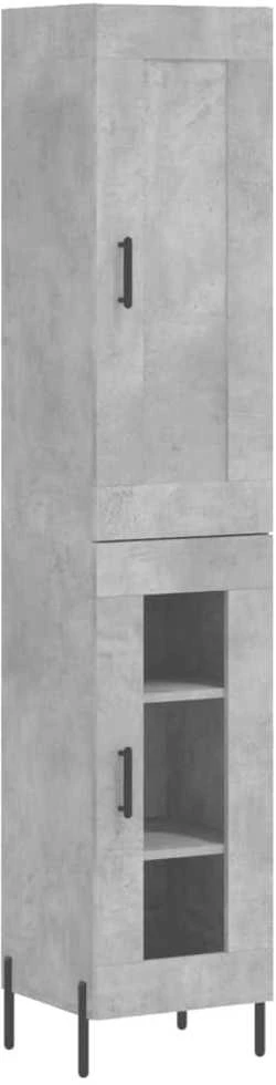 Komoda, betono pilkos spalvos, 34,5x34x180cm, apdirbta mediena