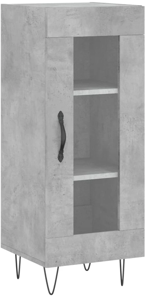 Komoda, betono pilkos spalvos, 34,5x34x180cm, apdirbta mediena