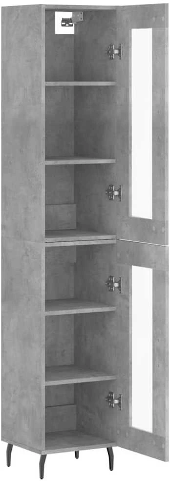 Komoda, betono pilkos spalvos, 34,5x34x180cm, apdirbta mediena