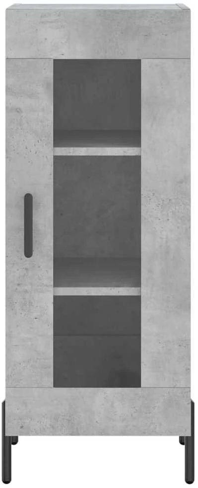 Komoda, betono pilkos spalvos, 34,5x34x180cm, apdirbta mediena