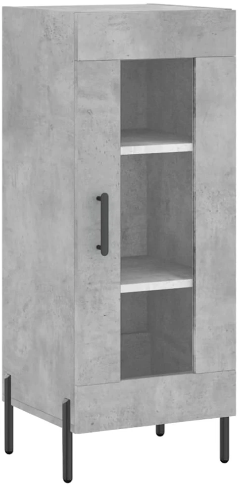 Komoda, betono pilkos spalvos, 34,5x34x180cm, apdirbta mediena