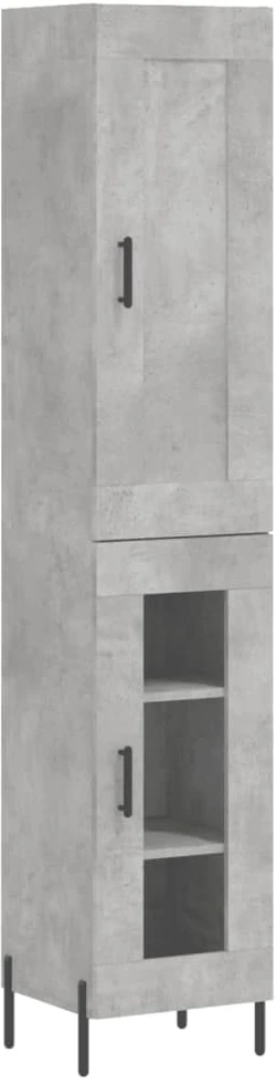 Komoda, betono pilkos spalvos, 34,5x34x180cm, apdirbta mediena