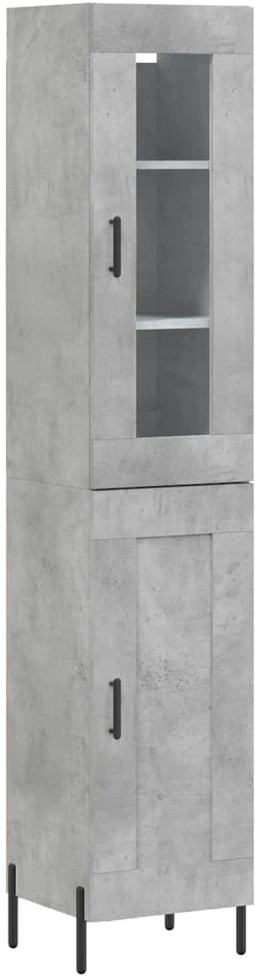 Komoda, betono pilkos spalvos, 34,5x34x180cm, apdirbta mediena