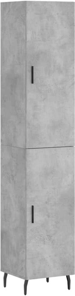 Komoda, betono pilkos spalvos, 34,5x34x180cm, apdirbta mediena
