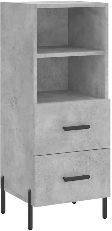 Komoda, betono pilkos spalvos, 34,5x34x180cm, apdirbta mediena