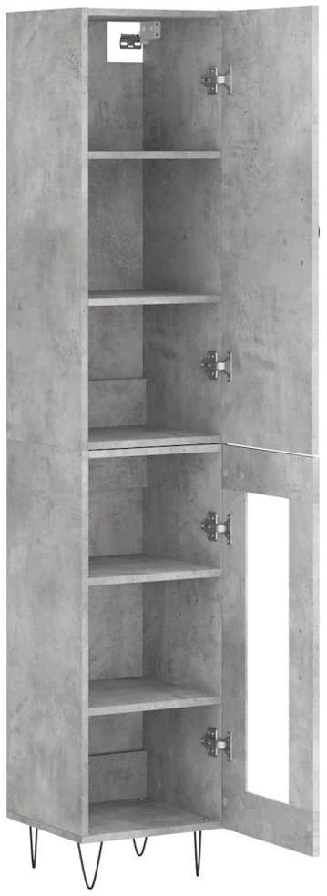 Komoda, betono pilkos spalvos, 34,5x34x180cm, apdirbta mediena