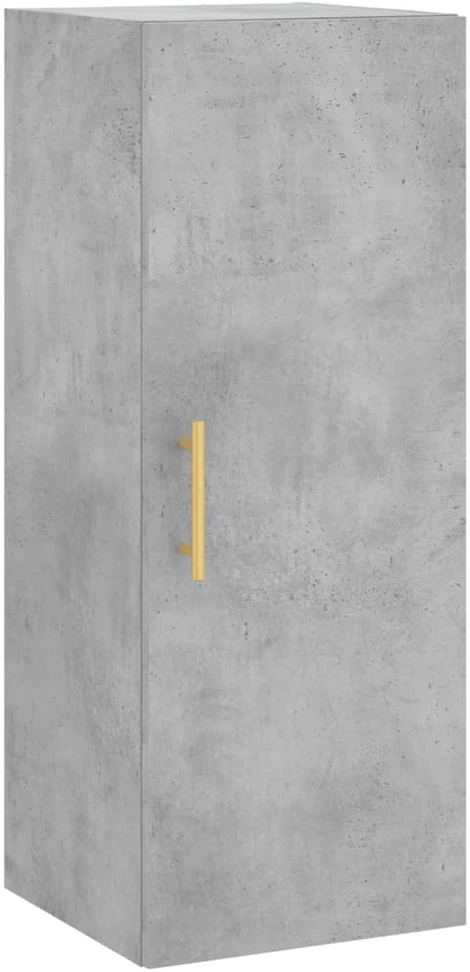 Komoda, betono pilkos spalvos, 34,5x34x180cm, apdirbta mediena